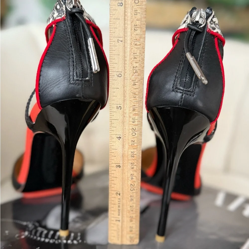 L.A.M.B. Elegant leather Stiletto Heels t-strap - Picture 11 of 12